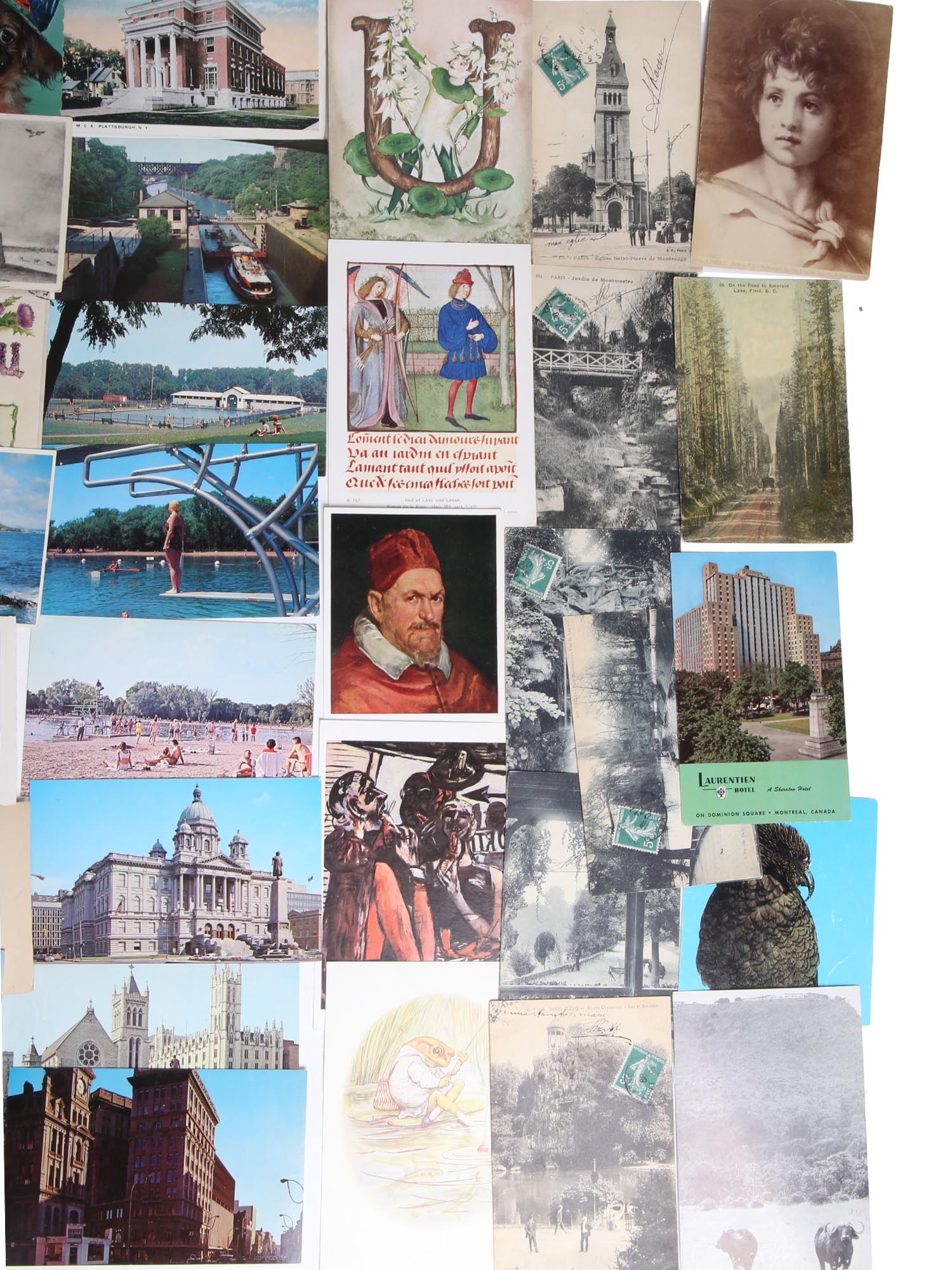 LARGE LOT OF ANTIQUE AND VINTAGE POSTCARDS PIC-3
